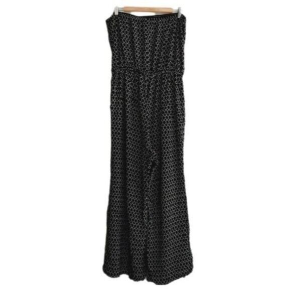 OLD NAVY | Wide Leg Crop Strapless Jumpsuit B&W Print Sz XL - Picture 5 of 14